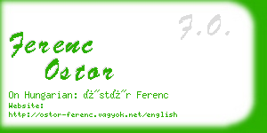 ferenc ostor business card